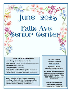 June 2025 Falls Ave Senior Center
